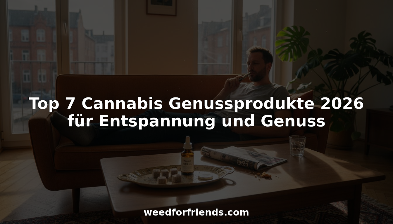 Ein Mann genießt einen entspannten Abend zu Hause mit Cannabis.