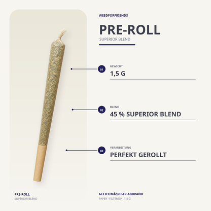 PRE ROLL WHITE WIDOW HC 45% - Superior Blend